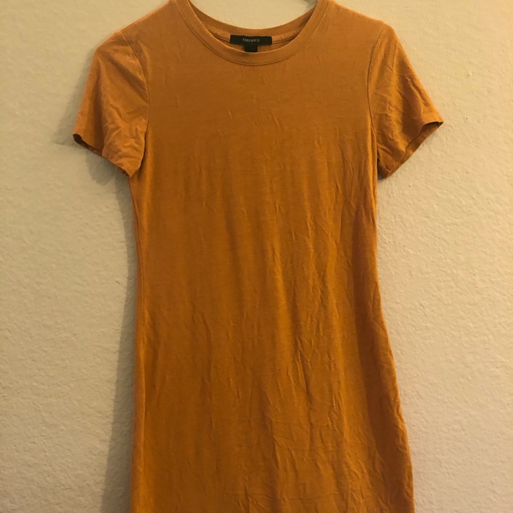 Mustard tee shirt dress